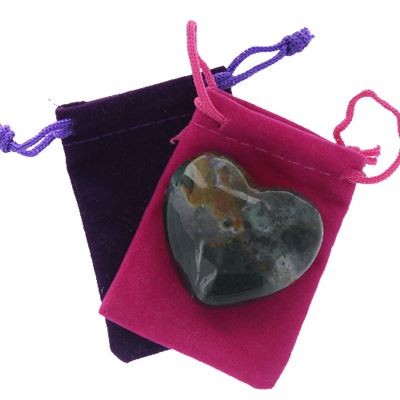 Bloodstone Heart Large in Pouch